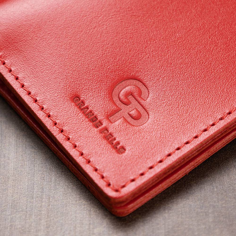 Кожаное женское портмоне GRANDE PELLE 11516 Красный Киев - изображение 10