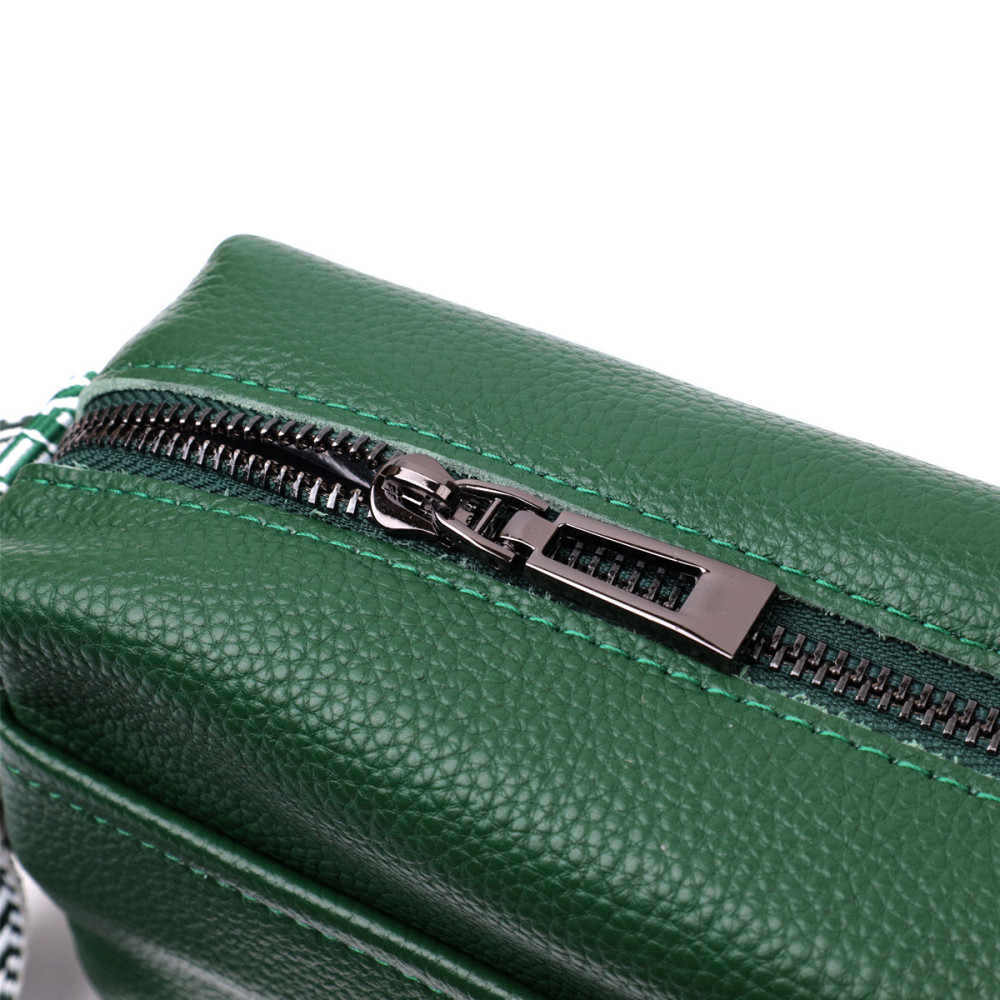 Сумка на одно отделение для стильных женщин из натуральной кожи Vintage 22603 Зеленая Киев - изображение 5