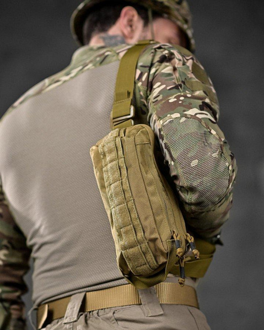 Сумка тактическая через плечо или на пояс койот ДЛ6328 Одесса - изображение 5