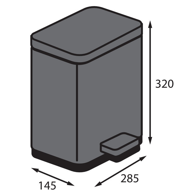 Прямоугольное мусорное ведро Koer TC-010306-07 6 л с мягким закрыванием графит Харьков - изображение 13