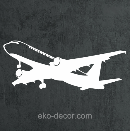 Декоративное настенное Панно «Самолет», Декор на стену 110*44 см, Белый Киев