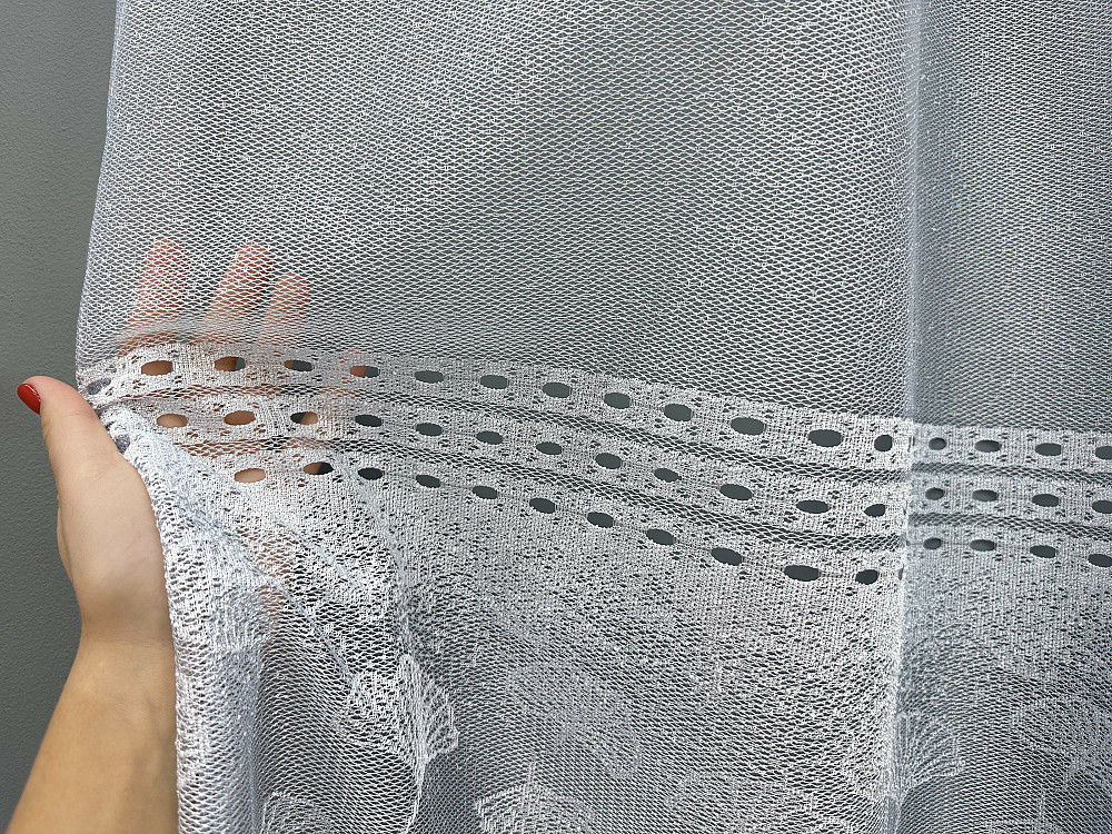 Тюль VR-Textil 2142т Жакард Сіро-блакитний 500х250 см (43-416) Київ - фото 6