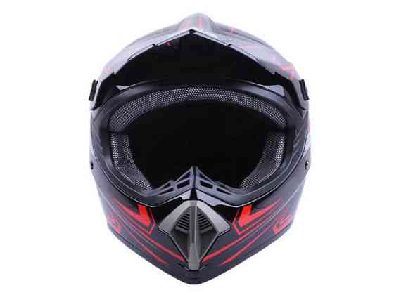 Шлем мотоциклетный кроссовый MD-905  (черно-красный, size S) Мукачево