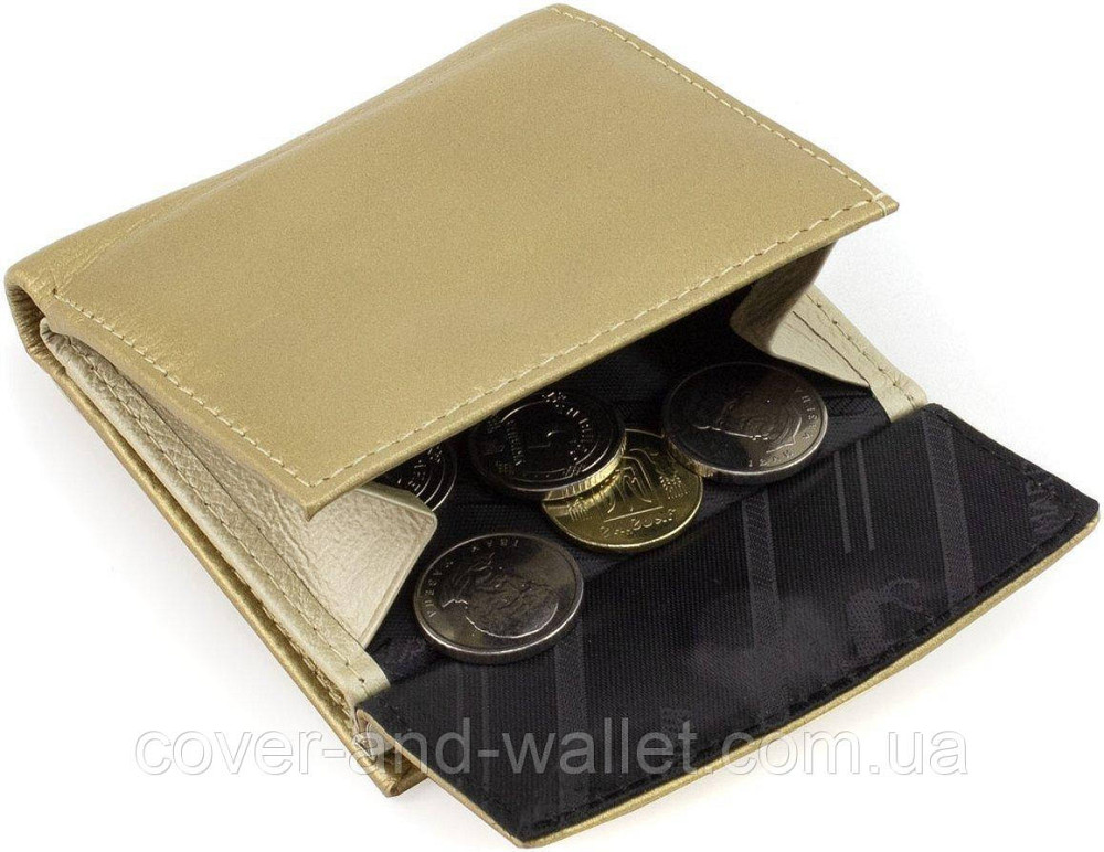 Золотий жіночий гаманець невеликого розміру із натуральної шкіри Marco Coverna MC 213 Київ - фото 5