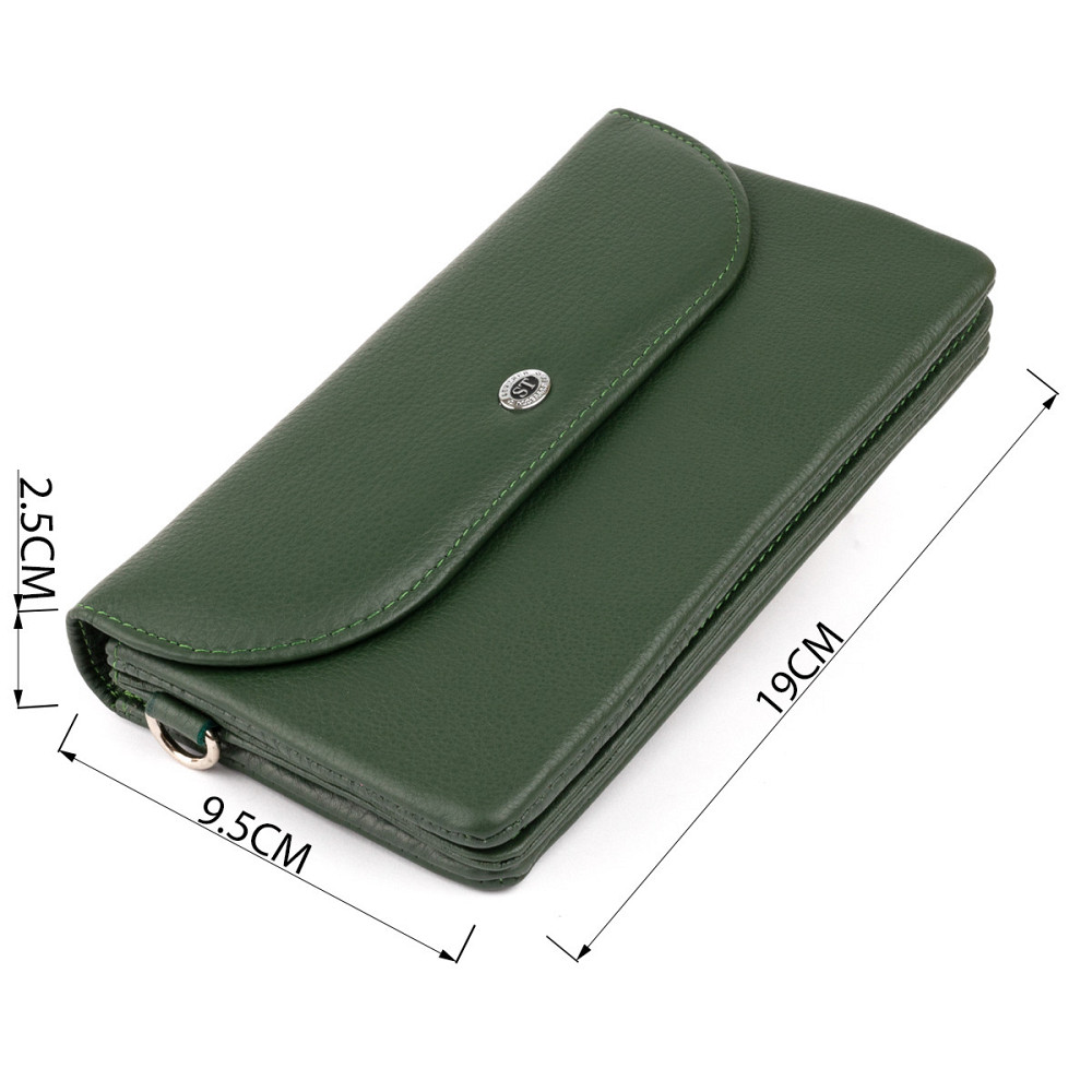 Клатч зі шкіри жіночий Зелений (ST Leather) Київ - фото 7