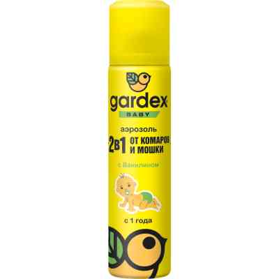 Аэрозоль от насекомых Gardex Baby от комаров и мошек для детей от 1 года 80 мл (5904114080017) Винница