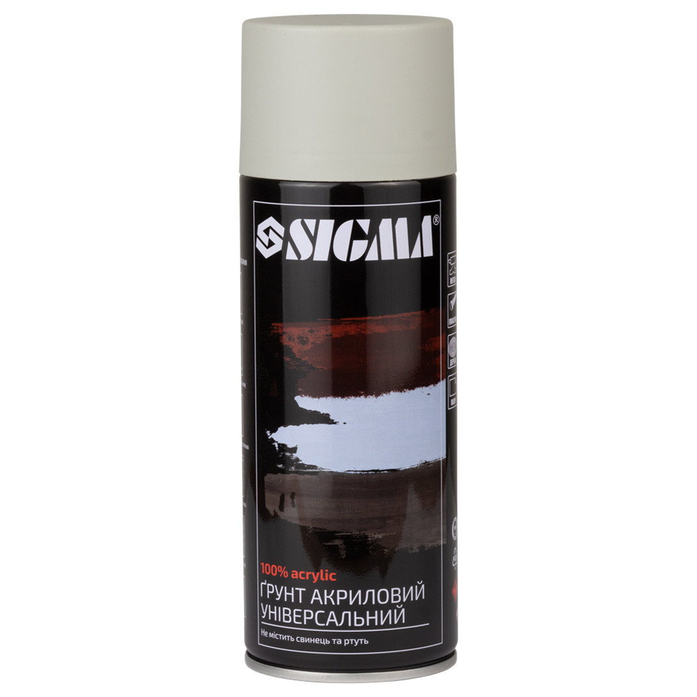 Sigma Грунт аэрозольный акриловый 400мл RAL 7015 серый SIGMA (2737521) Коломия - фото 1