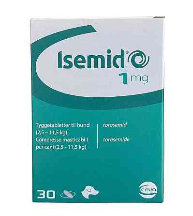 Ceva Isemid (Ісемід) 1 мг при перших клінічних ознаках застійної серцевої недостатності для собак, 30 таблеток Вінниця
