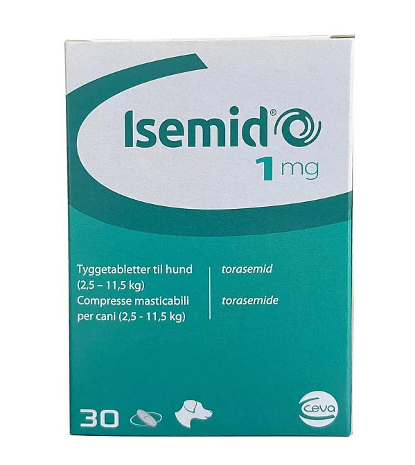 Ceva Isemid (Ісемід) 1 мг при перших клінічних ознаках застійної серцевої недостатності для собак, 30 таблеток Вінниця - фото 1