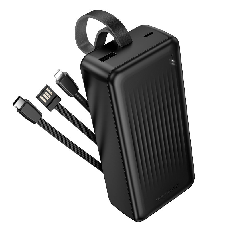Внешний аккумулятор BOROFONE BJ79B Clever power bank with 3 cables (30000mAh) Black Киев - изображение 5