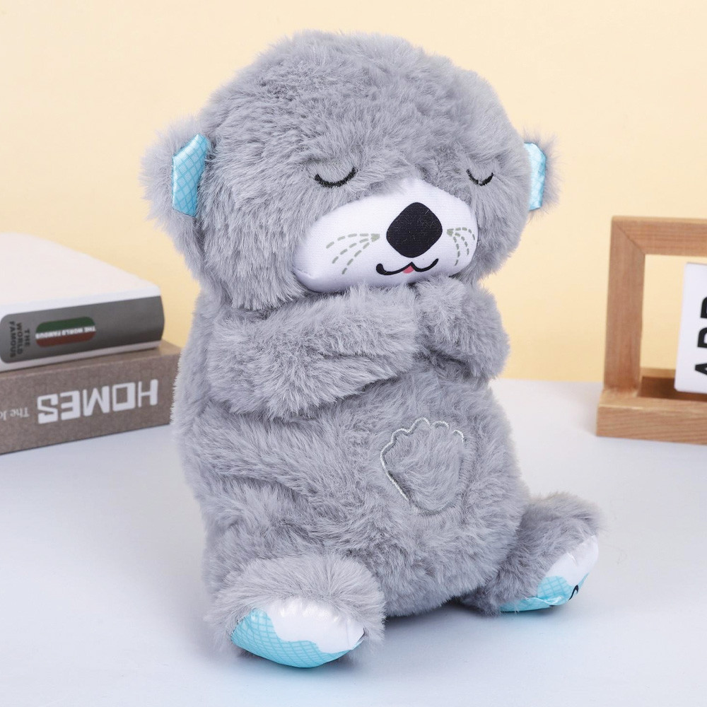 Мягкая игрушка-ночник Дышащая выдра 30см, от батареек / Игрушка выдра для сна / Ночник с белым шумом Киев - изображение 1