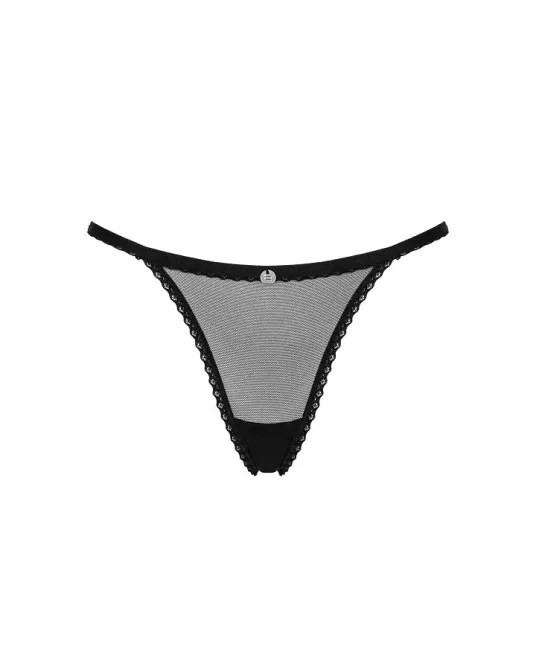 Прозорі стрінги із мереживом Obsessive Celia Noir thong XS/S Львов - изображение 5