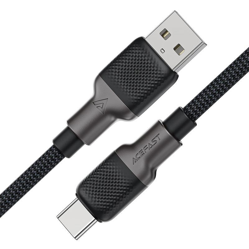 Кабель ACEFAST C10-04 USB to Type-C 3A, 1.2m, silicone, zinc connectors, Black Київ - фото 3
