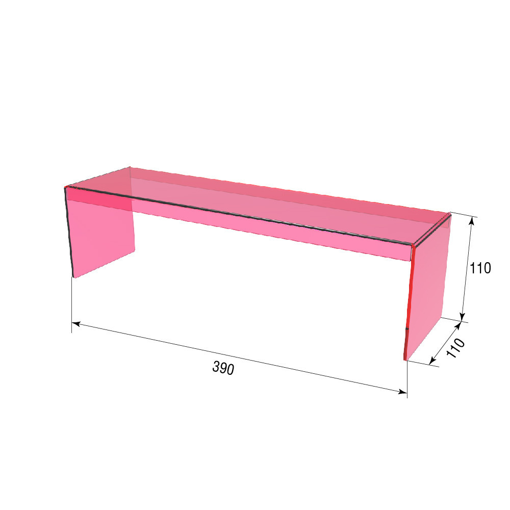 Подіум EKOSTAR П-обр 110х390х110 3мм рожевий Київ - фото 3
