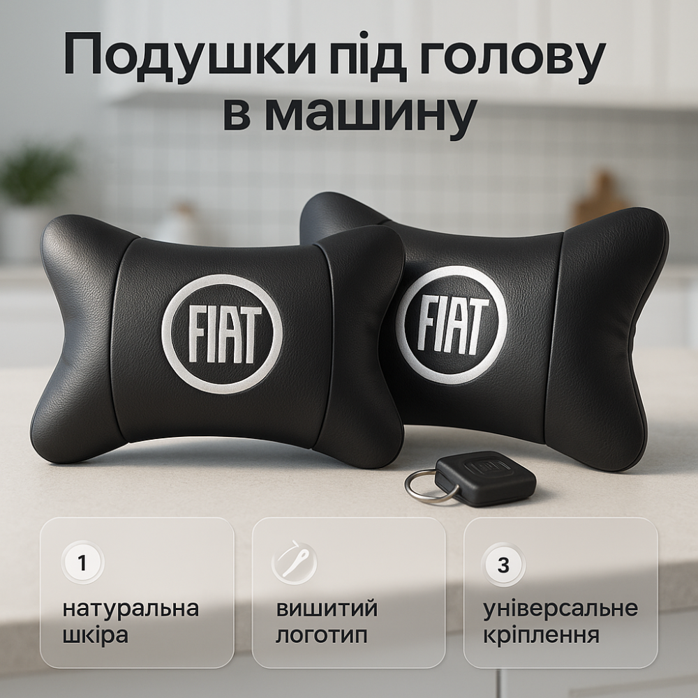 Сувенирные автомобильные подушки Fiat, Подушка под шею для автокресла, Подарок подушка дорожная VN-33 Львов - изображение 18