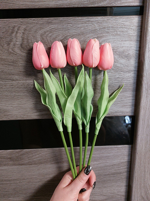Тюльпани штучні 5 штук 34 см рожевий Київ - фото 3
