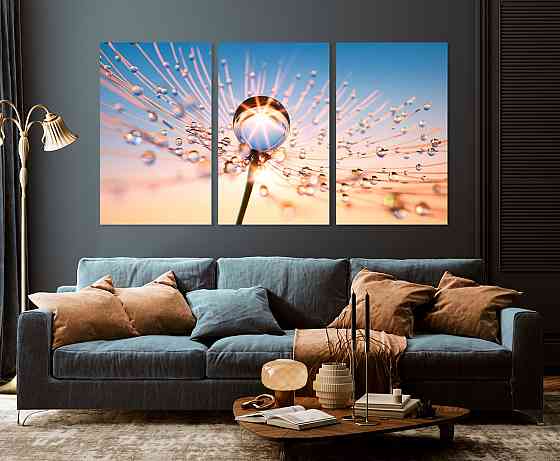 Модульная картина в гостиную / спальню Краплі роси    ART-206_3A 70х130 см Киев