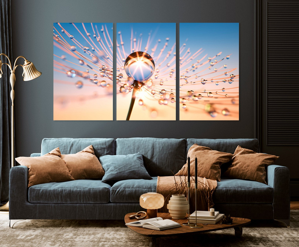 Модульная картина в гостиную / спальню Краплі роси    ART-206_3A 70х130 см Киев - изображение 3