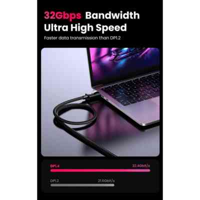 Кабель мультимедійний DisplayPort M to DisplayPort M 1.5m V1.4 braided DP114 black Ugreen (80391) Вінниця