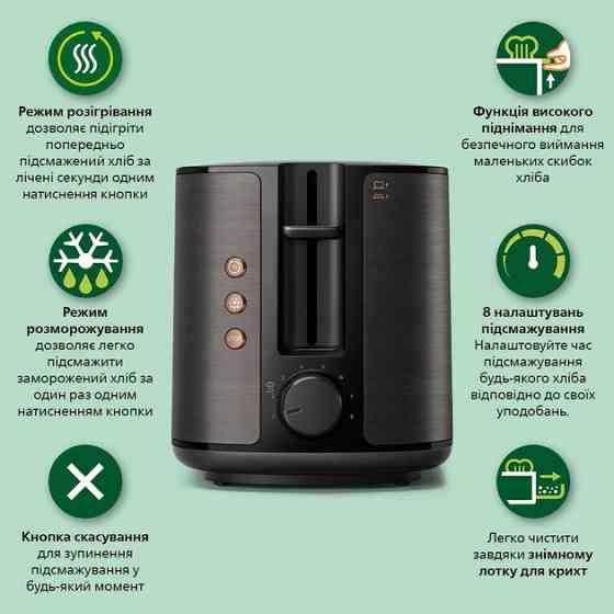 Тостер Philips Viva Collection HD2650/30 Метал Харків