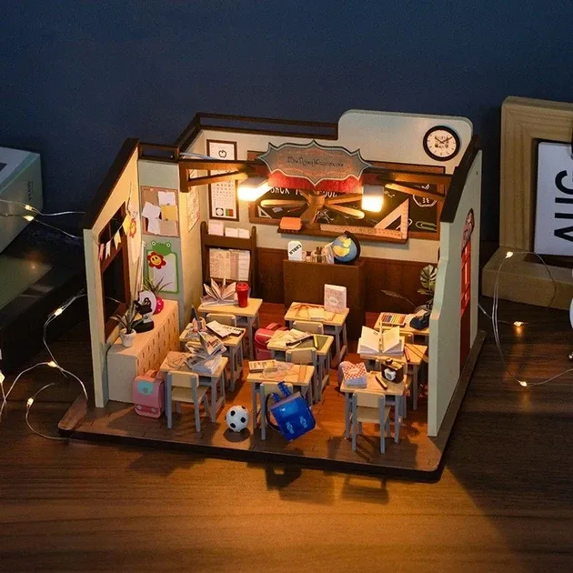 3D Румбокс DIY Школьный класс + Пылезащитный купол M2321Z Киев - изображение 4