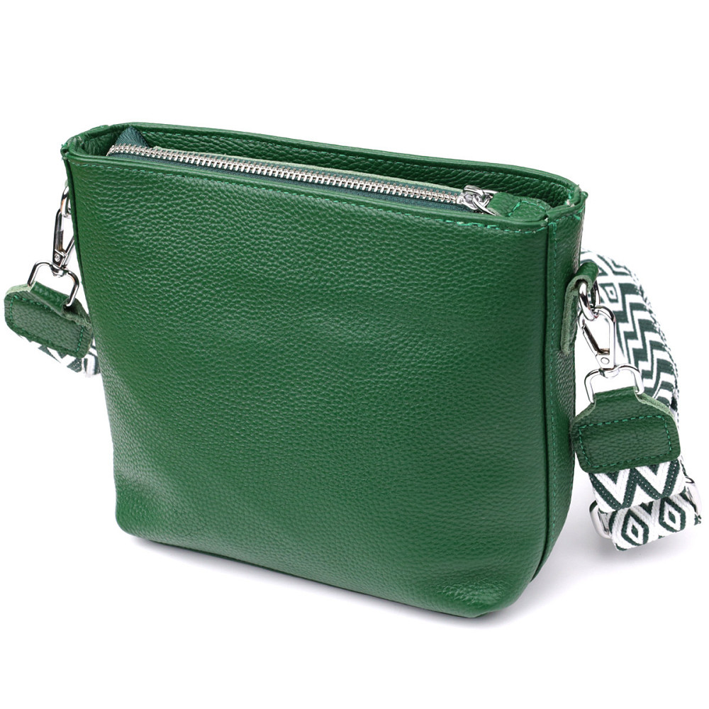 Стильна жіноча шкіряна сумка на кожен день. Vintage 22913 Зелений Київ - фото 2