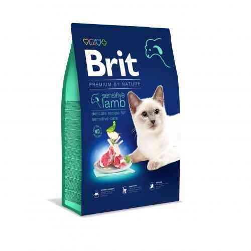 Сухой корм Brit Premium Cat by Nature Sensitive для кошек с чувствительным пищеварением, с ягненком, 8 кг Киев