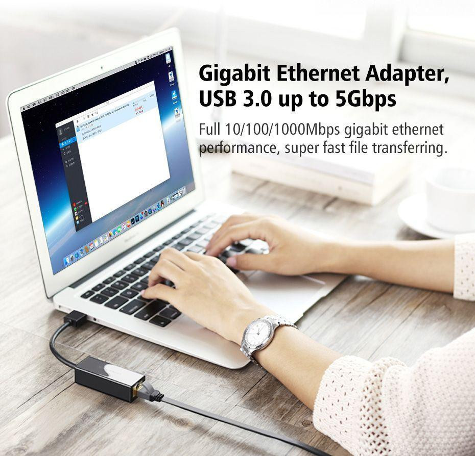 Адаптер UGREEN USB 3.0 Gigabit Ethernet Adapter (Black) Киев - изображение 3