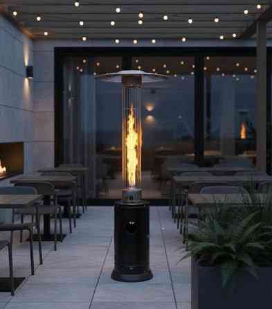 Вуличний газовий обігрівач Gordon 5-12,5 кВт з ефектом полум’я та захисною решіткою (Польща) Київ