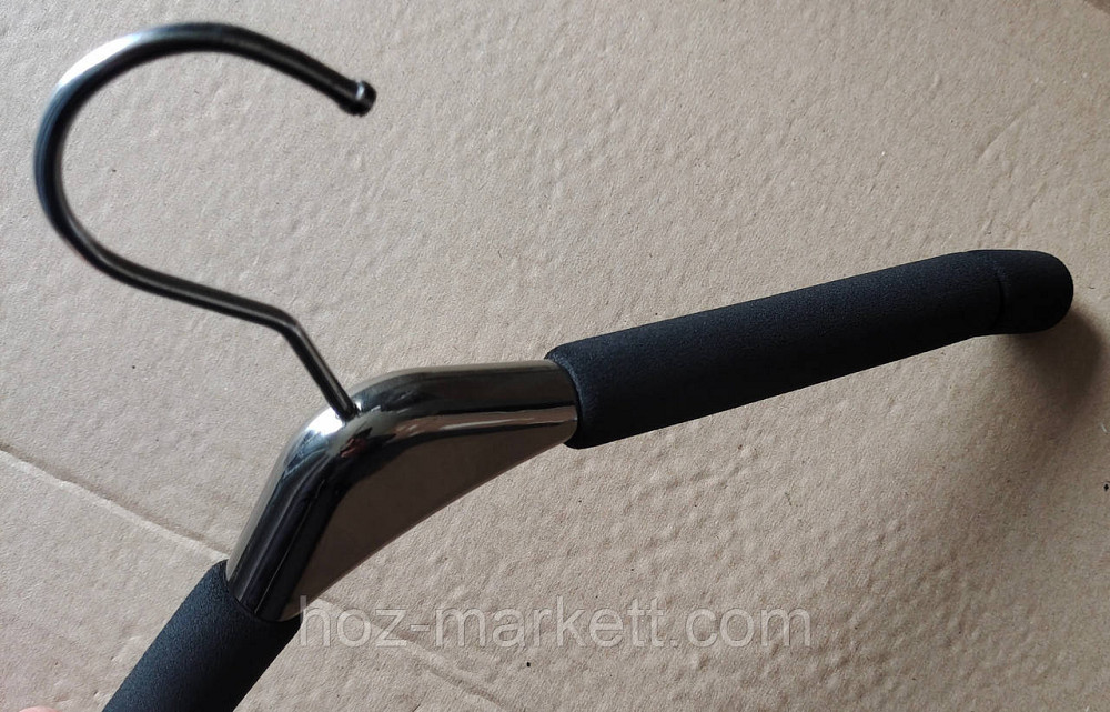 Плічка вішалки тремпеля чорні жіночі 40 см з поролоном для делікатних речей. Харків - фото 4