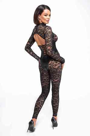Комбінезон Noir Handmade F299 Enigma, XL, мереживо, довгий рукав, імітація корсета, доступ Sex Aura Київ