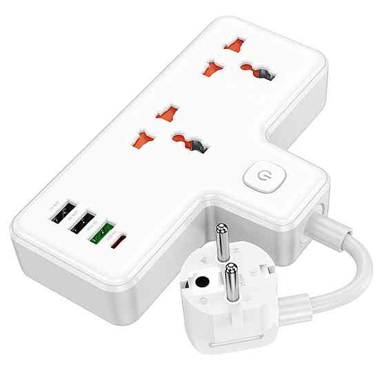Сетевой удлинитель HOCO AC12A Reise 2-position expansion socket White 6942007607100 Одесса