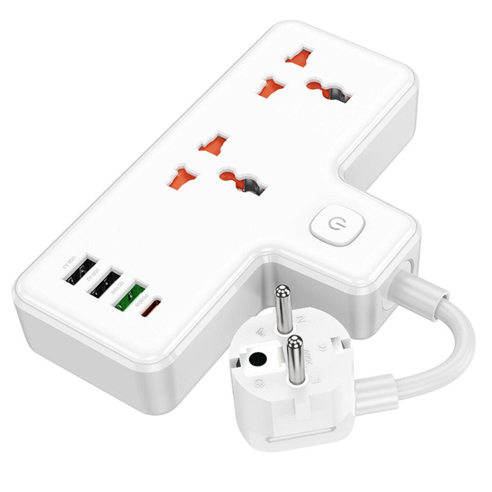 Сетевой удлинитель HOCO AC12A Reise 2-position expansion socket White 6942007607100 Одесса - изображение 4