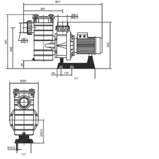 Насос для бассейна Hayward HCP38353E3 KAP350 IE3 (380 В. 58 м3/ч. 3.5 HP) Киев