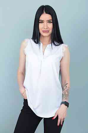 Літня блузка з мереживом "Diana" оптом | Розпродаж моделі Білий, 46 Київ