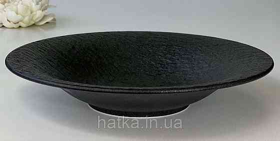 Тарілка глибока "Чорний обеліск" 28,5*5,5 см 800 мл кругла кераміка для дому та ресторанів Київ
