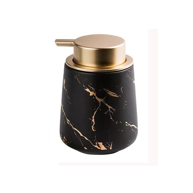 Дозатор для жидкого мыла, моющих средств керамический 400 мл, для ванной и кухни Черный Каменец-Подольский - изображение 1