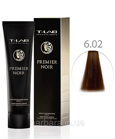 Крем-краска для волос T-LAB Professional Premier Noir Colouring Cream 6.02 темный блондин натурально-перламутровый Киев - изображение 1