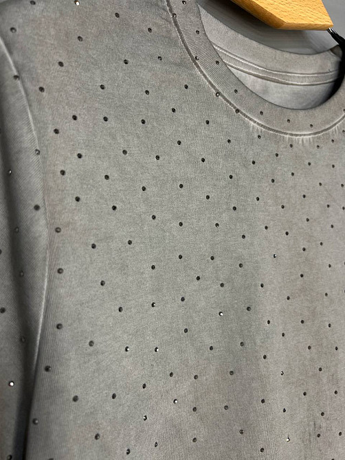 Футболка жіноча A-N 2668 варена тай дай оверсайз з камінцями сіра , сірий, one size Київ - фото 15