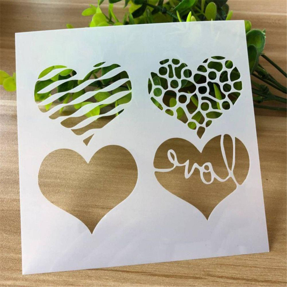 Трафарет для торта Серця 13 на 13 см сірий Київ - фото 1