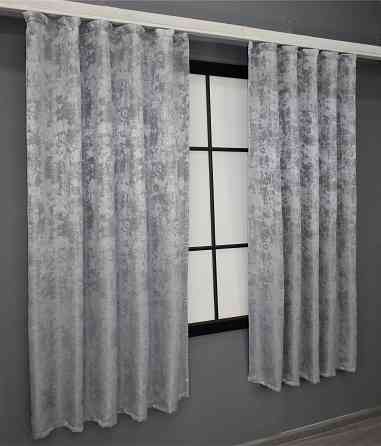Комплект коротких штор VR-Textil Жакард Sultan XO № 1124ш Жакард Світло-сірий 130х170 см 2 шт (35-0118) Київ