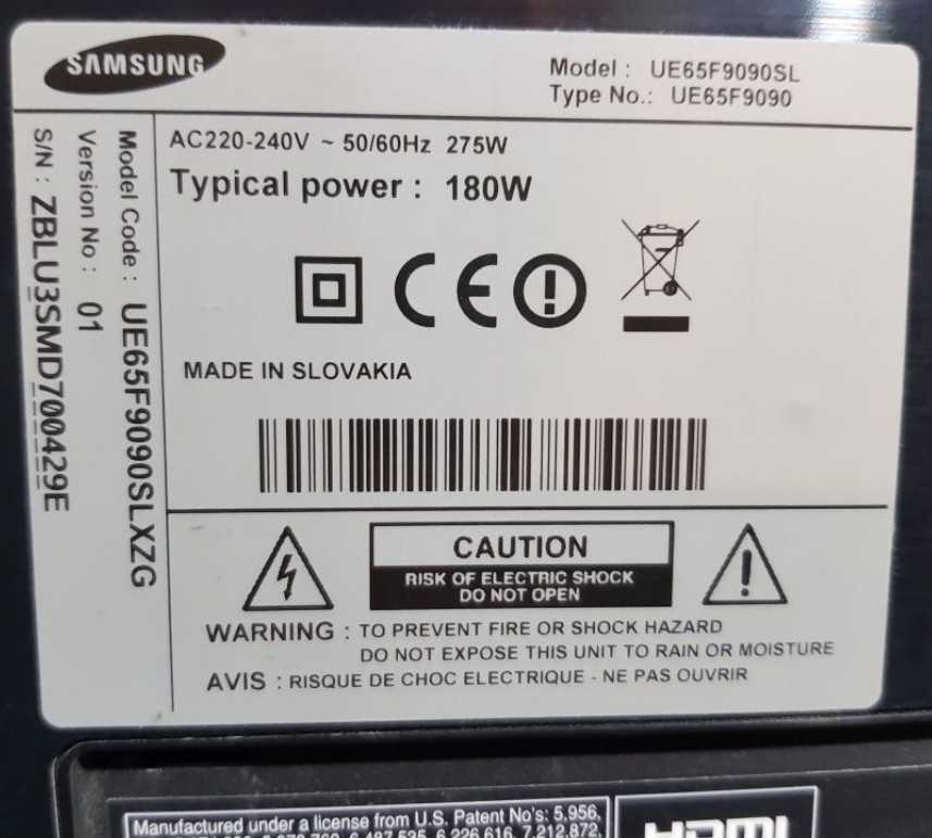 Телевизор Samsung UE65F9090 165,1 cm (65