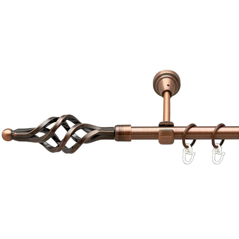 Карниз Orvit Ажур Мала металевий однорядний відкритий гладка труба кільце металеве Мідь 16 мм 200 см (00-00019233) Львів - фото 1