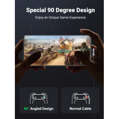 Дата кабель USB 2.0 AM to Type-C 1.0m US176 Both Angled 3A (Black) Ugreen (20856) Винница - изображение 9