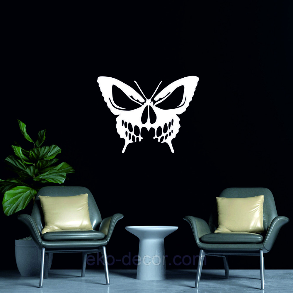 Декоративное настенное 3D Панно «Череп», Декор на стену с объемом 70*53 см, Белый Киев - изображение 3