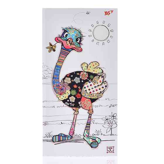 Блокнот "YES" 100*200 96арк кліт 151441 інтег., фольга золото+Уф.виб. "BugArt. White ostrich", шт Київ