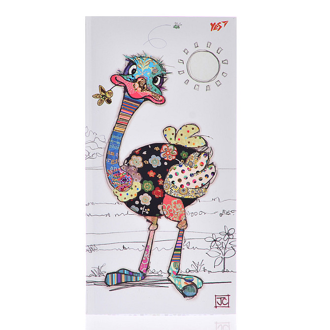 Блокнот "YES" 100*200 96арк кліт 151441 інтег., фольга золото+Уф.виб. "BugArt. White ostrich", шт Київ - фото 1