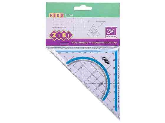 Угольник 2 в 1,140мм, 90° 45°, с голубым. полоской, KIDS Line ZB.5623-14 ТМ ZiBi Киев