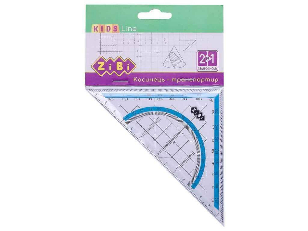Косинець 2 в 1,140мм, 90° 45°, з блакит. смужкою, KIDS Line ZB.5623-14 ТМ ZiBi Київ - фото 1