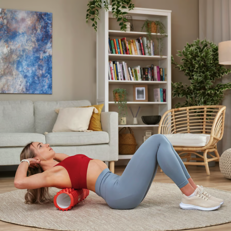 Ролер масажер (валик, ролик) Hop-Sport EVA 45 см червоній Київ - фото 2